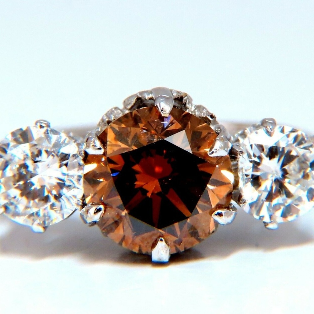 GIA certified 3.64ct Fancy Brown Orange Diamond ring*